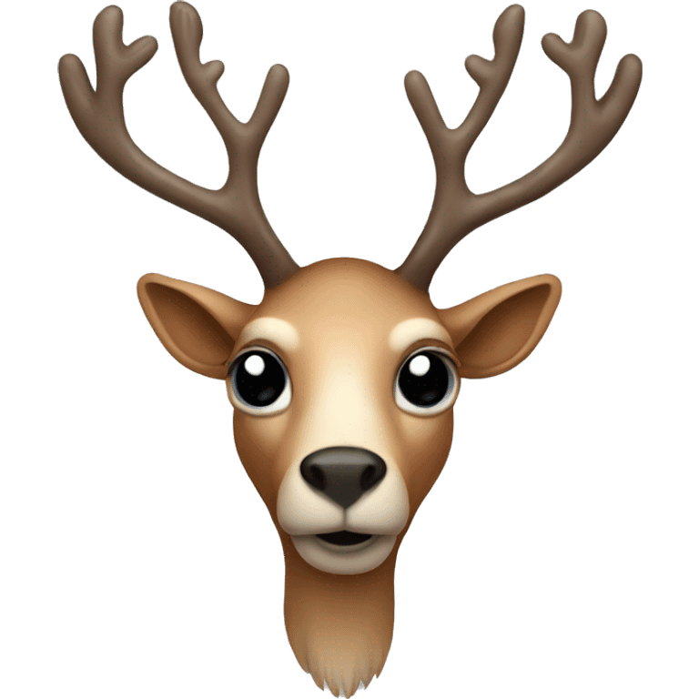 A reindeer with an alien head  emoji