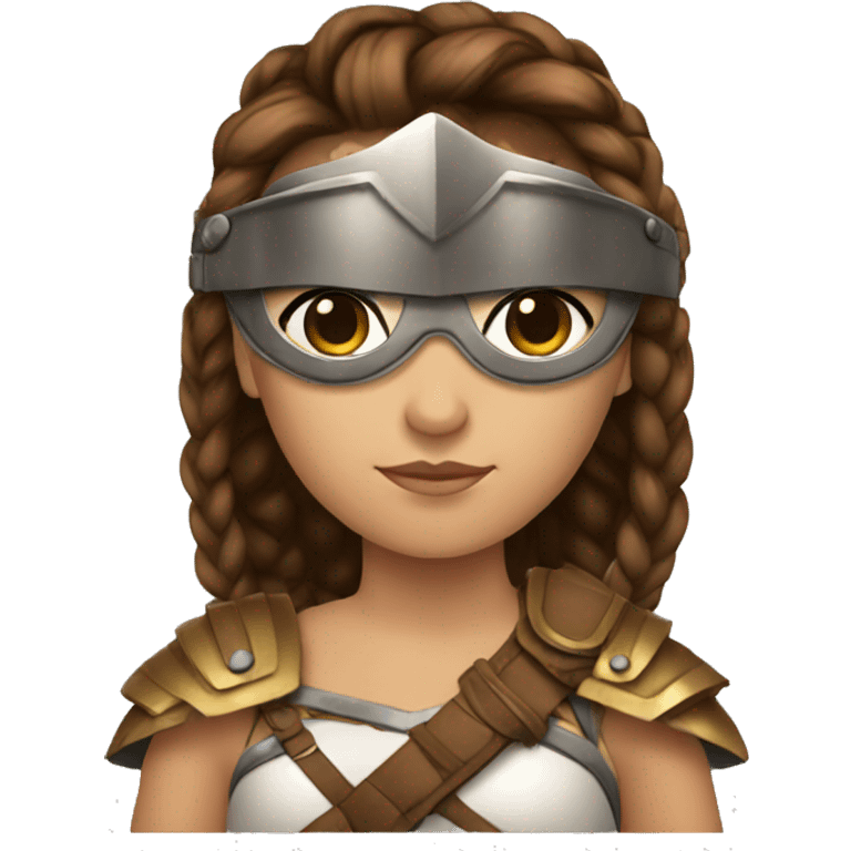 Girl gladiator with braided brown hair and sunglasses emoji