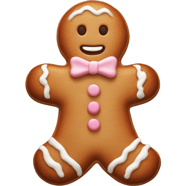 ginger bread man with pastel pink and white icing emoji