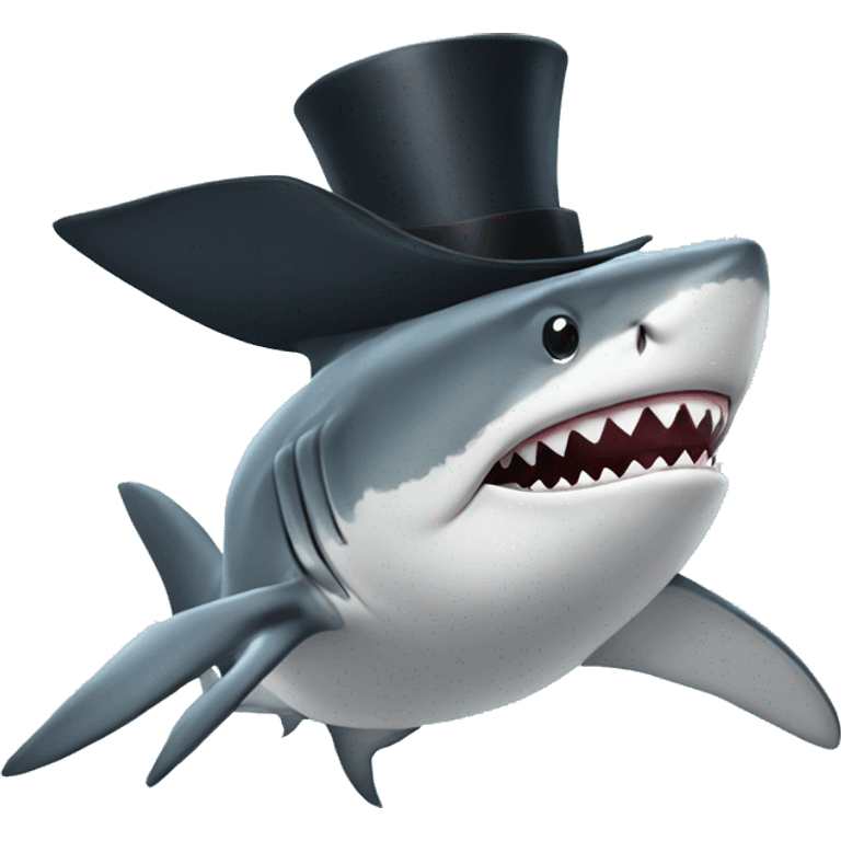 Shark with tophat emoji