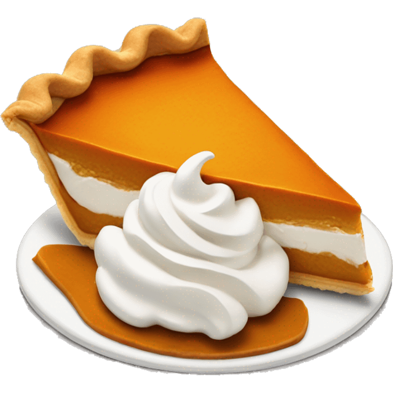 Pumpkin pie with whipped cream emoji