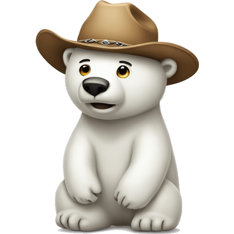 full body of polar bear wearing cowboy hat  emoji