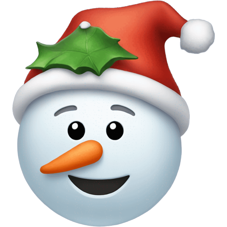 Snowman with Santa hat emoji