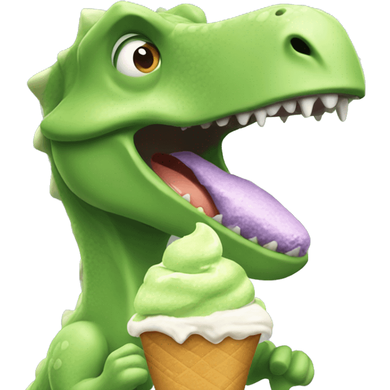 dinosaur eating ice cream  emoji