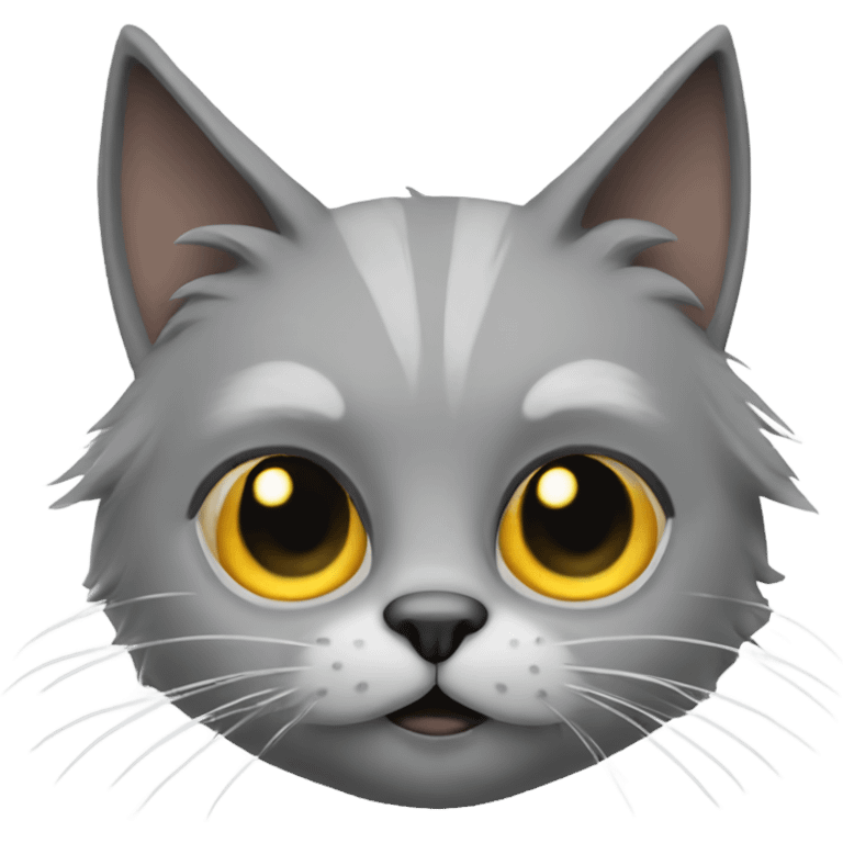 Grey Cat with with fur around the nose wizard emoji