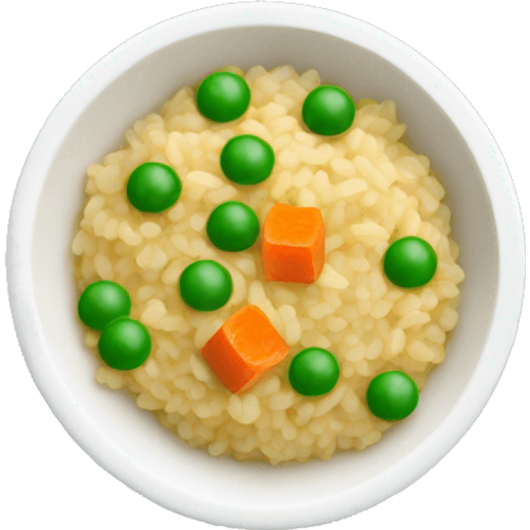 risotto with peas and carrot cubes emoji