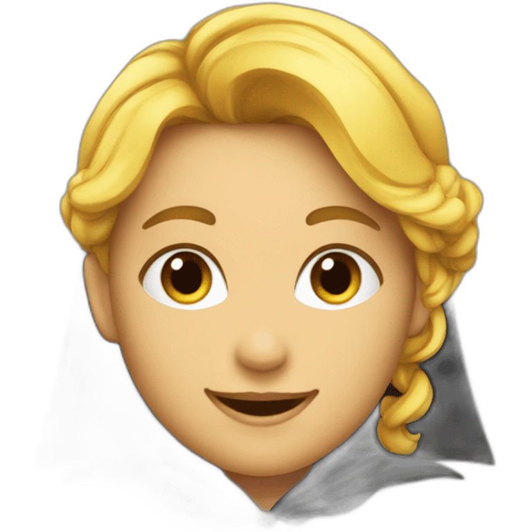 Happy-girl—face-with-black-cape-costume emoji