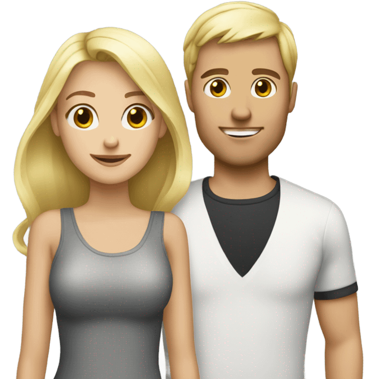 Blond guy with brunette girl emoji