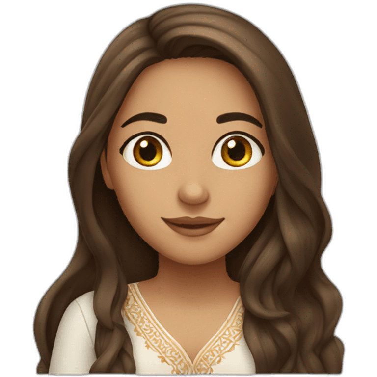 moroccan girl with long brown hair emoji