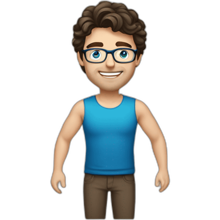 Handsome-Caucasian-man-dark-brown-wavy-hair-blue-eyes-glasses-middle-age--and-- emoji