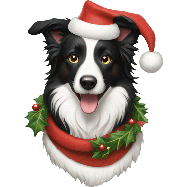 Border collie christmas  emoji