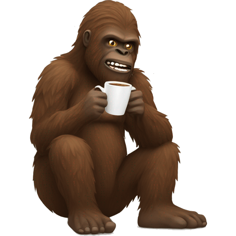 Sasquatch drinking coffee  emoji