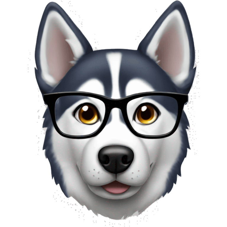 Husky wearing glasses  emoji