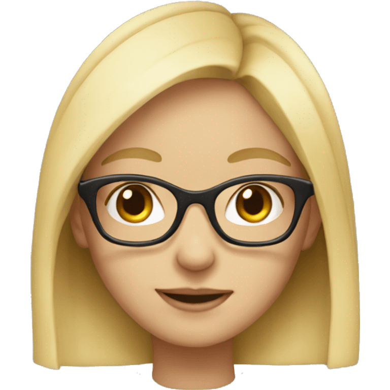 cute blonde girl with glasses emoji