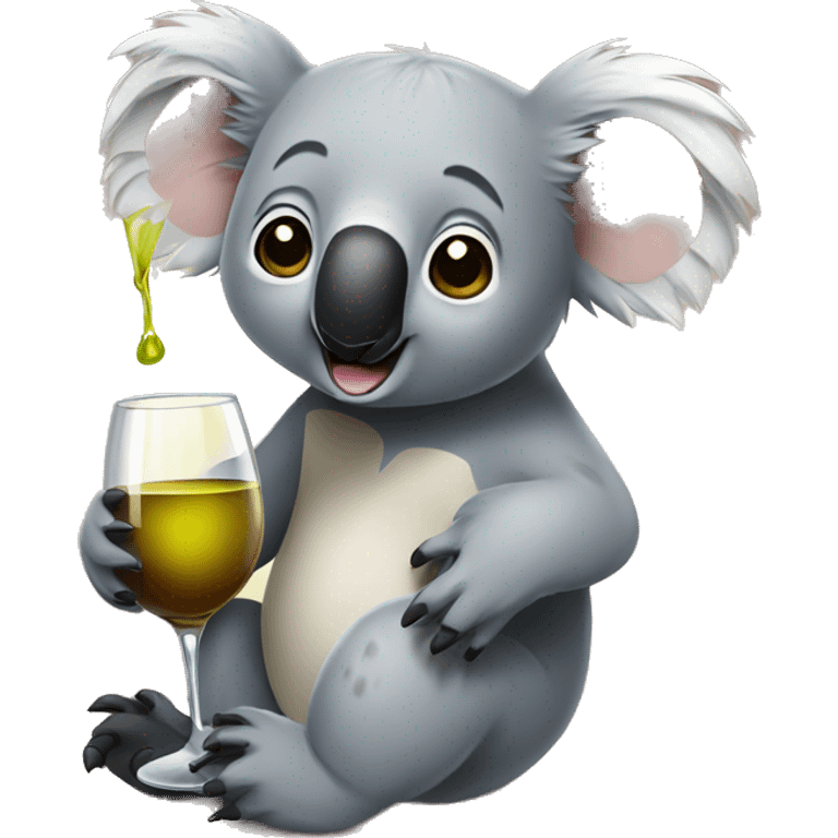 Koala drinking wine emoji