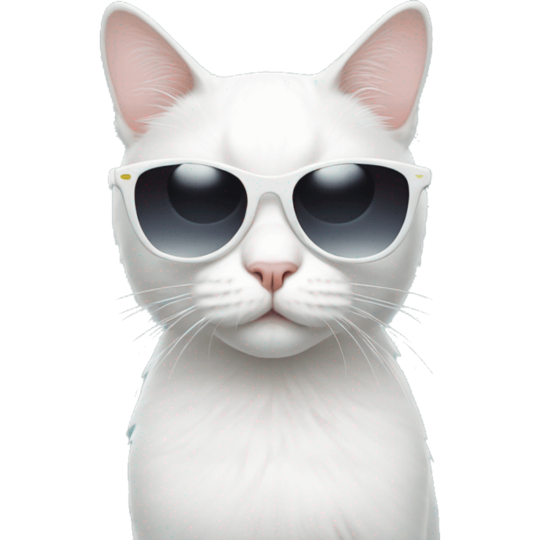 White Cat with sunglasses emoji