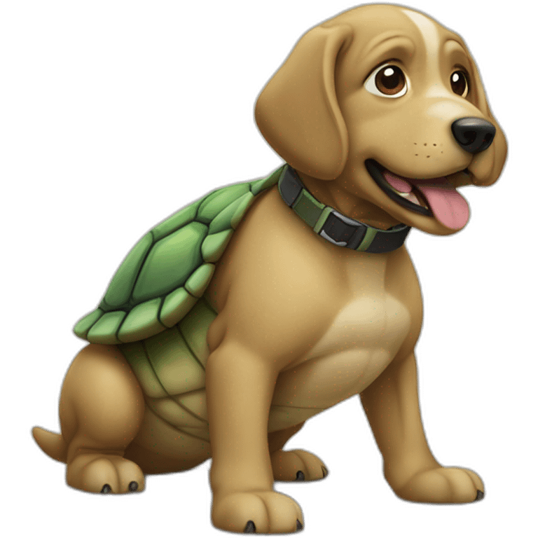 Chien sur tortue emoji