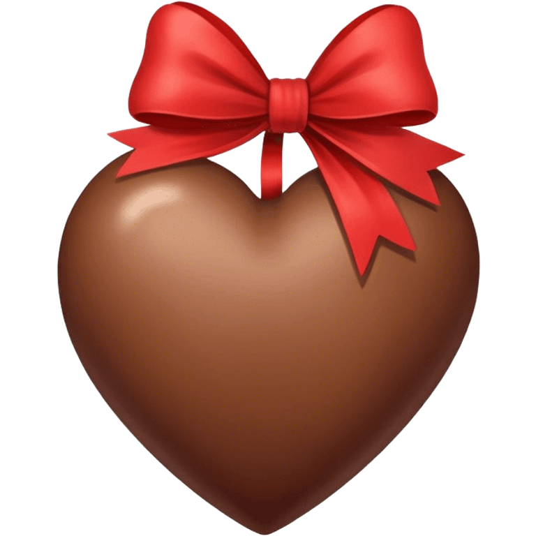 Brown heart with bow emoji