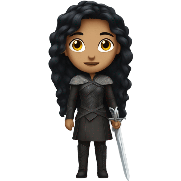 Animated iron throne girl with black hair emoji