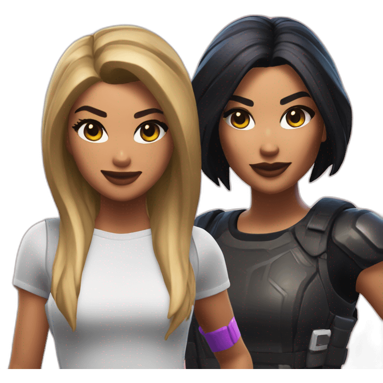 Kylie and Kendal kardashian in Fortnite emoji