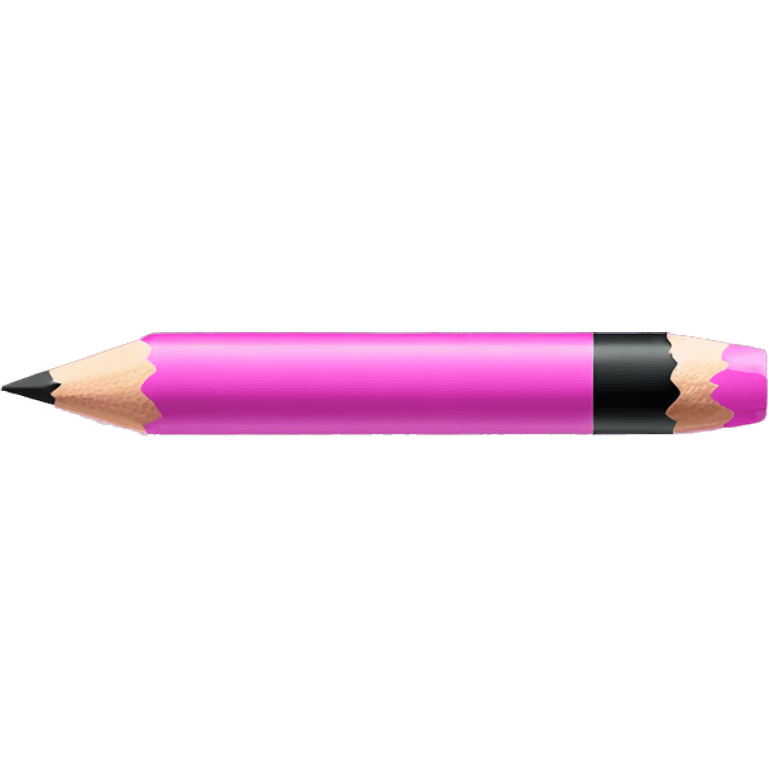 color pencil in pink color and black core emoji