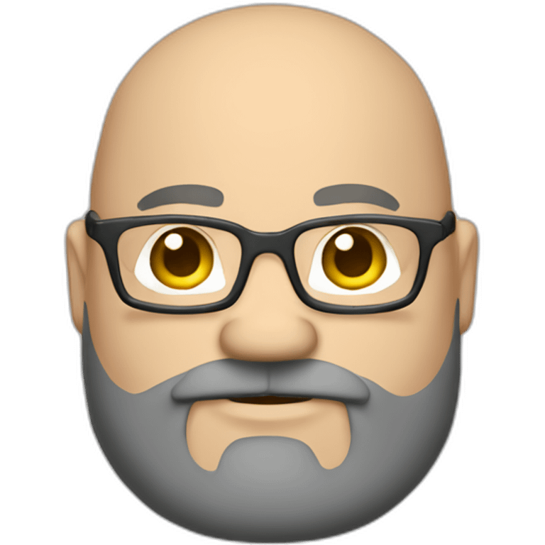 smiling chubby man bald head darkgraybeard glasses crossed arms full body emoji