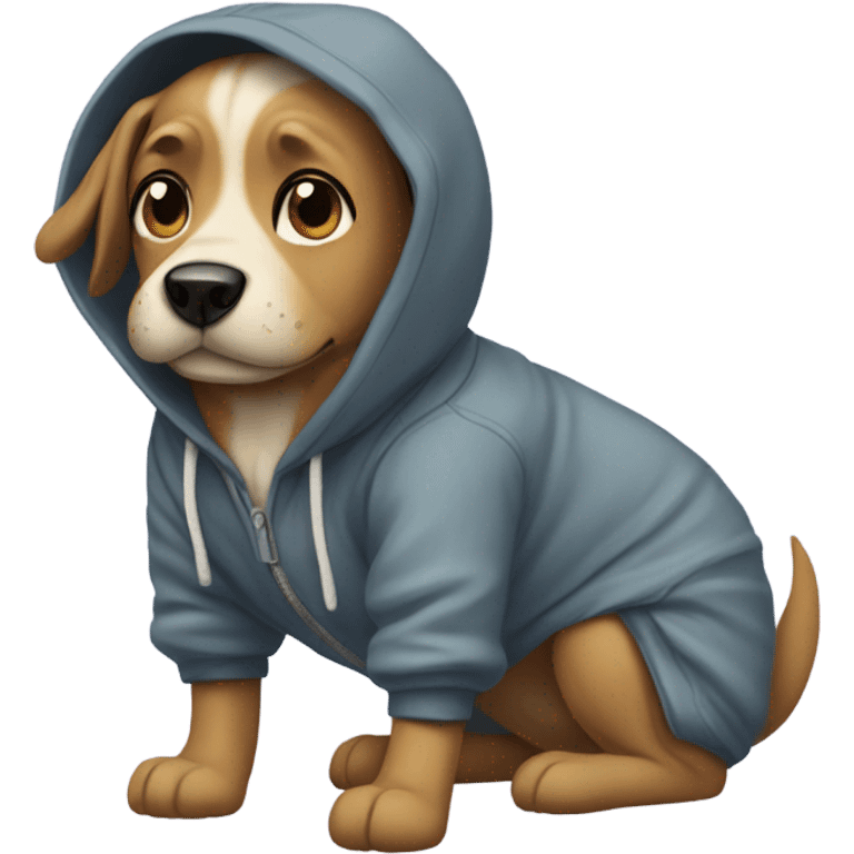 Dog in hoodie and crocs emoji