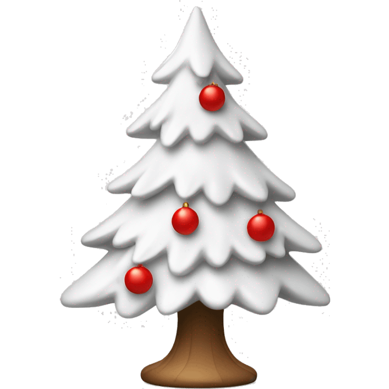 white christmas tree with red accents emoji