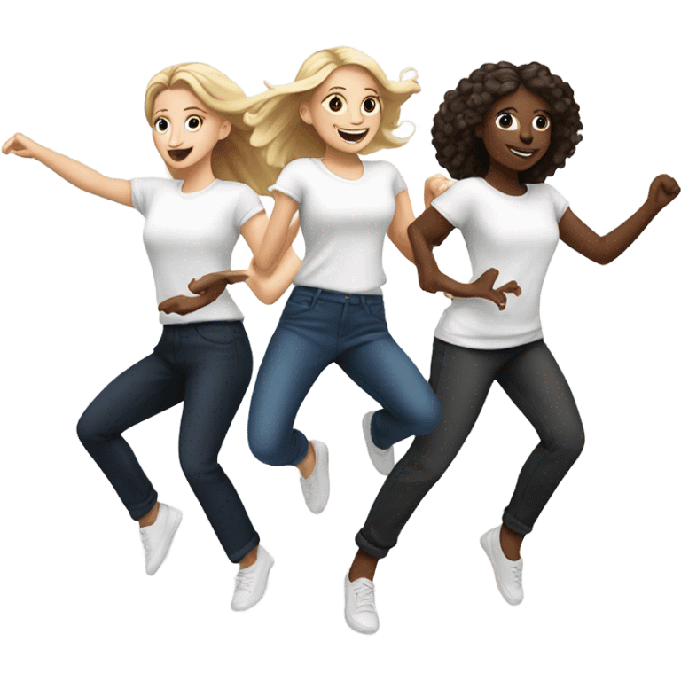 4 white girls dancing emoji