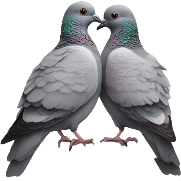 Two pigeons hugging  emoji