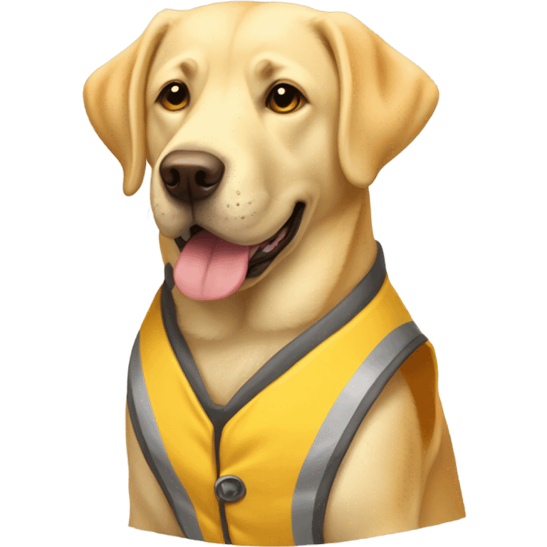 yellow lab dog wearing a vest emoji