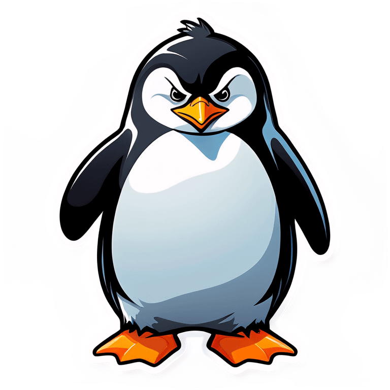 An angry penguin emoji