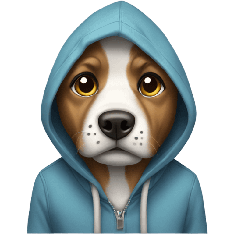 Dog wearing hoodie  emoji