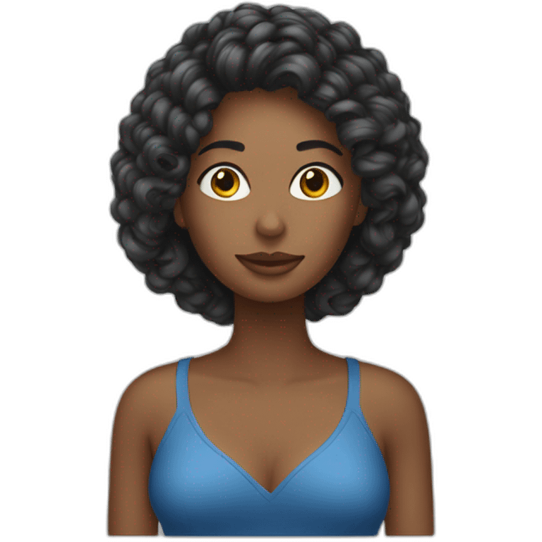 Woman hair un a boat emoji