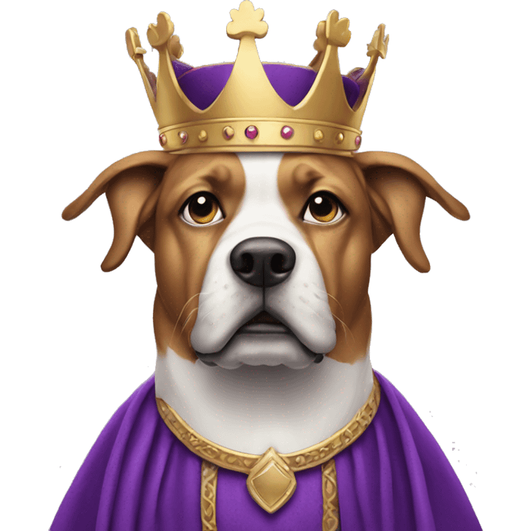 Dog looking like a king in purple  emoji