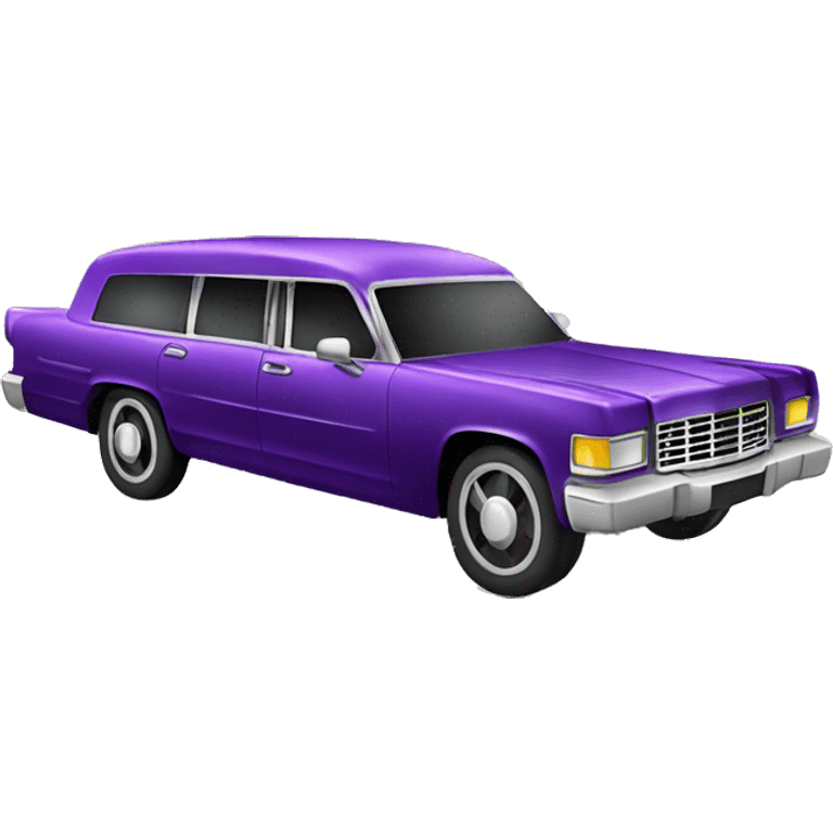 Realistic purple funeral hurse car emoji