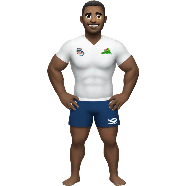 Rugby player on the beach emoji