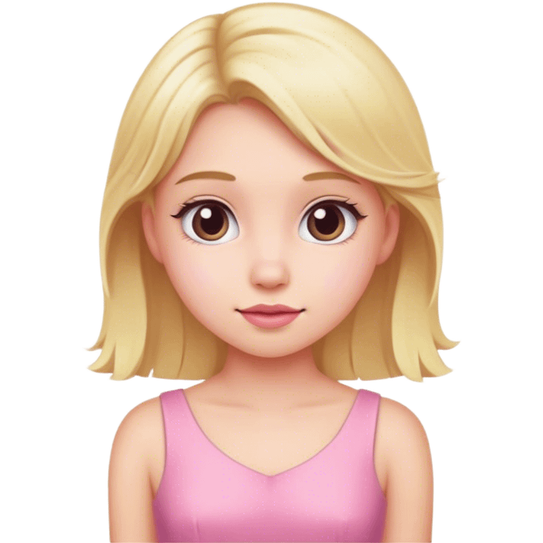 Cute blond girl wearing a pink dress emoji