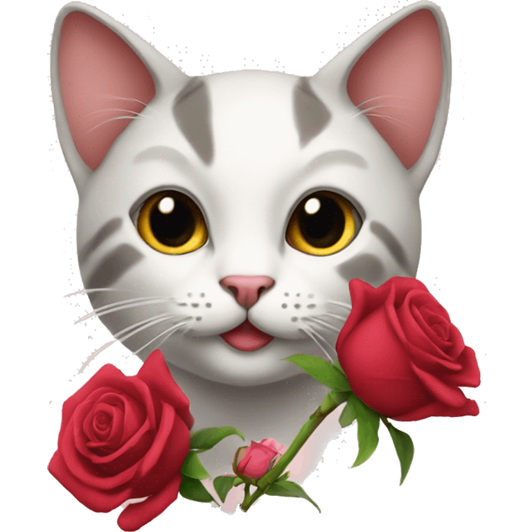 Cat with rose emoji