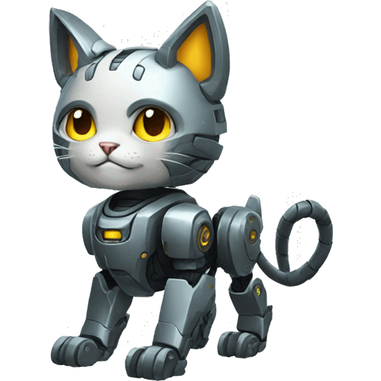 Mecha cat full body emoji