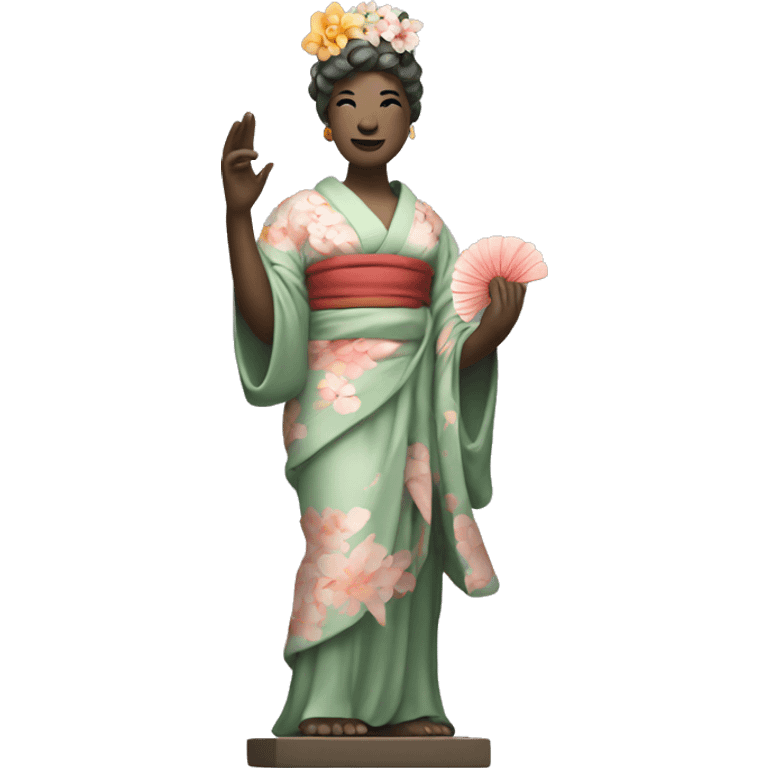 Liberty statue wearing a kimono  emoji