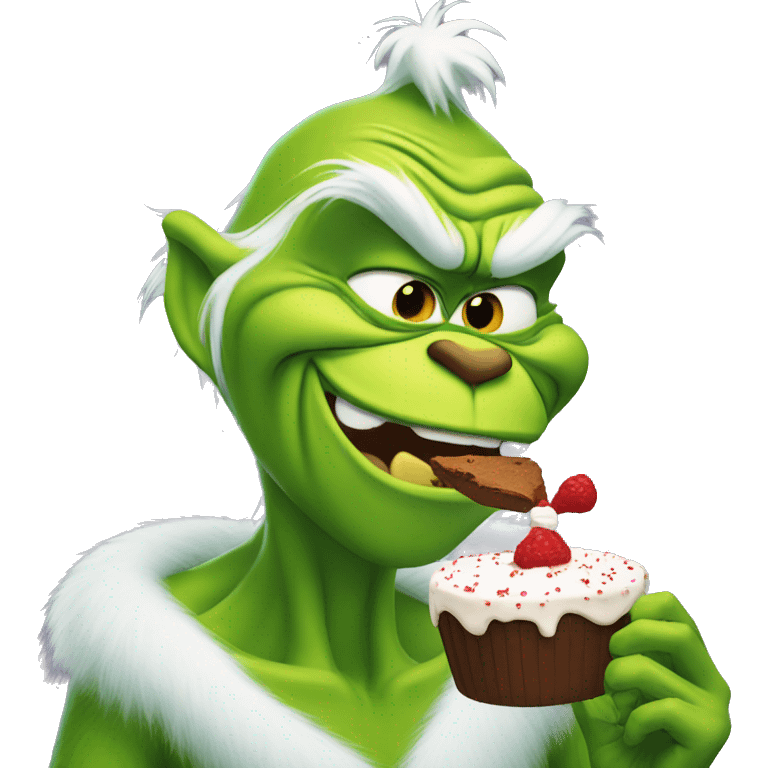 Grinch eating cake emoji