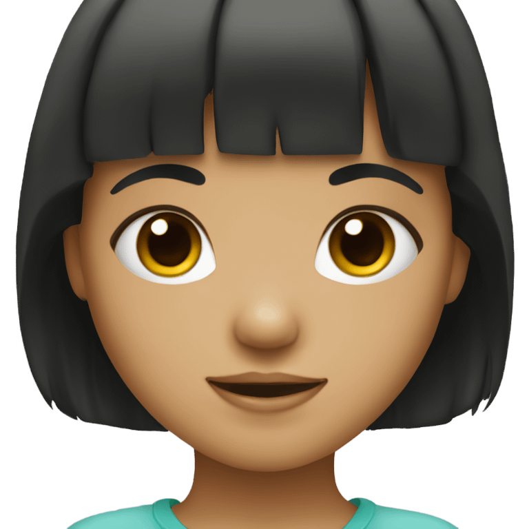 little girl with dark hair and bangs emoji