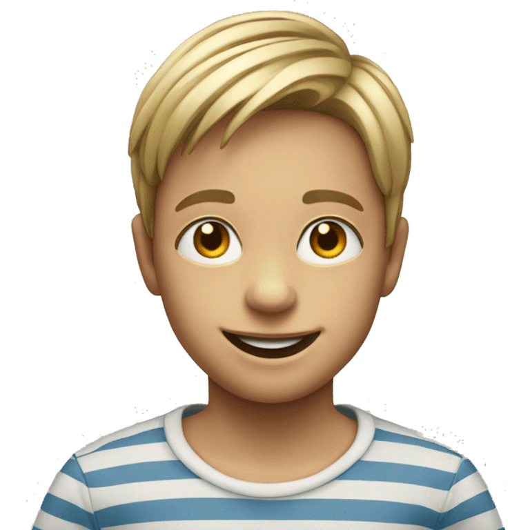 smiling boy in striped shirt emoji