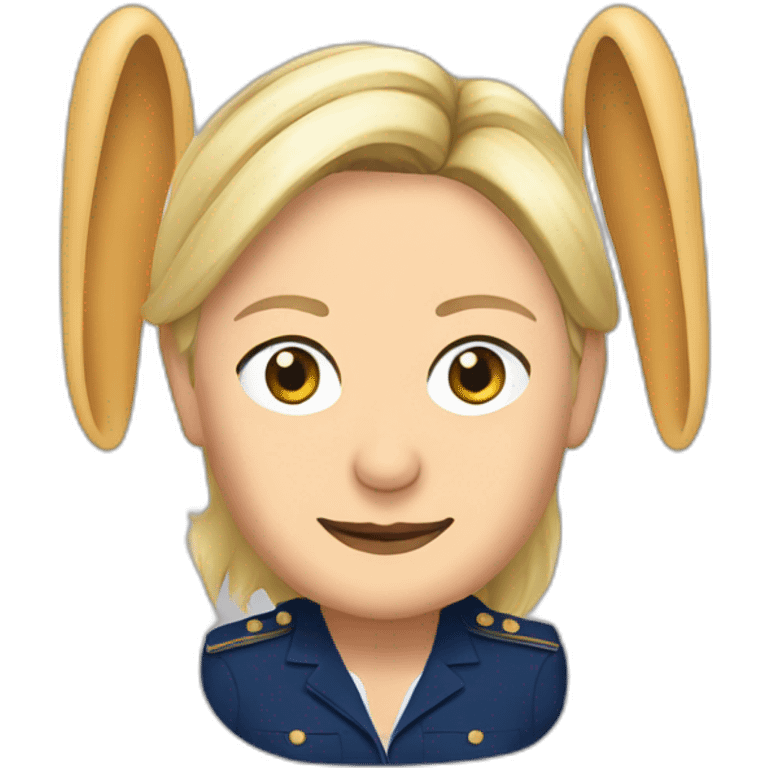 Marine le pen with rabbit ears emoji