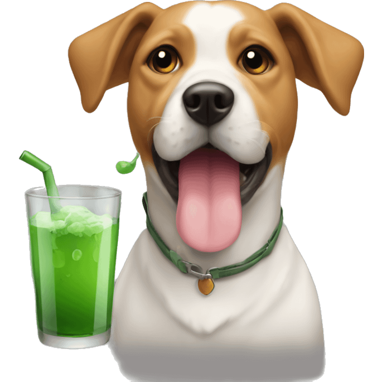 Dog drink Macha  emoji