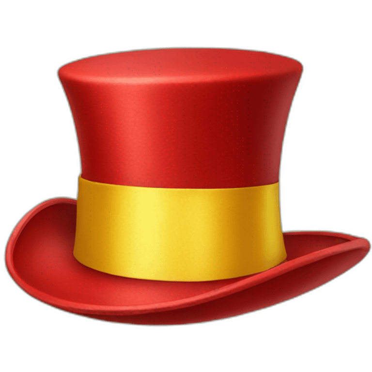 red top hat with yellow ribbon emoji