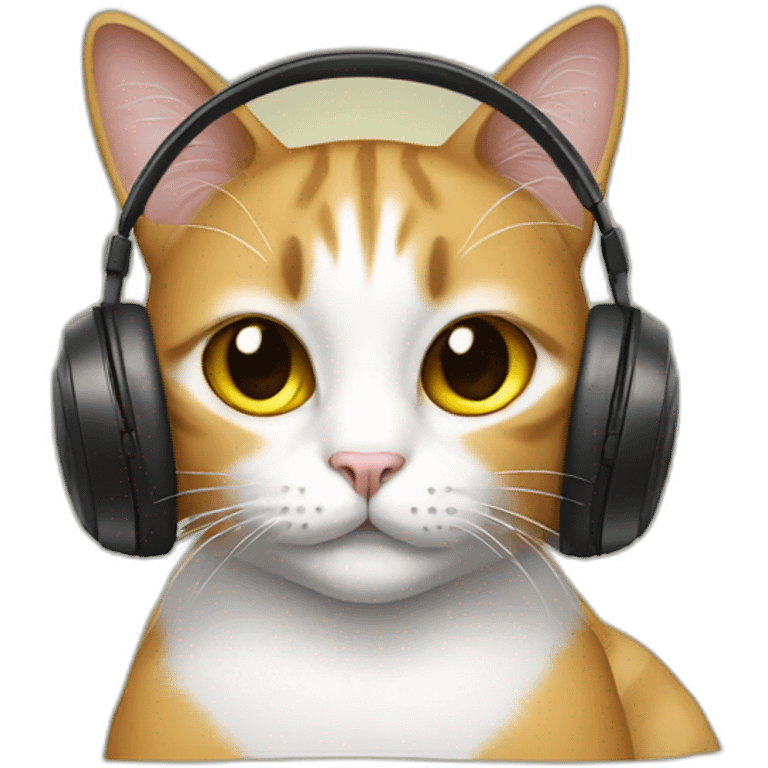 cat wearing headphones emoji