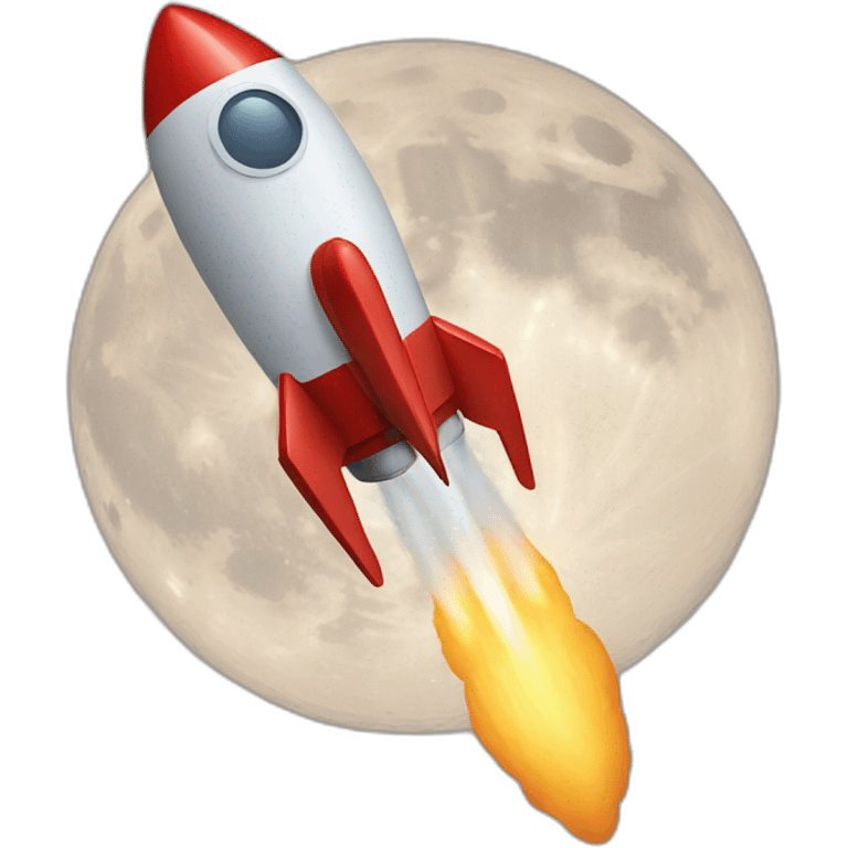 rocket falling in the moon emoji