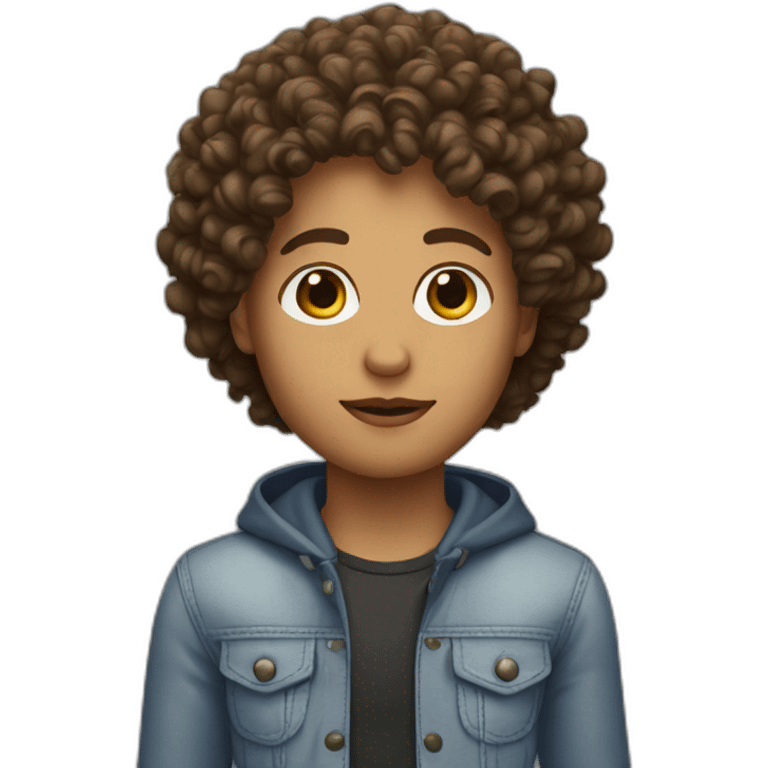 A model person with curly hair named Mido  emoji